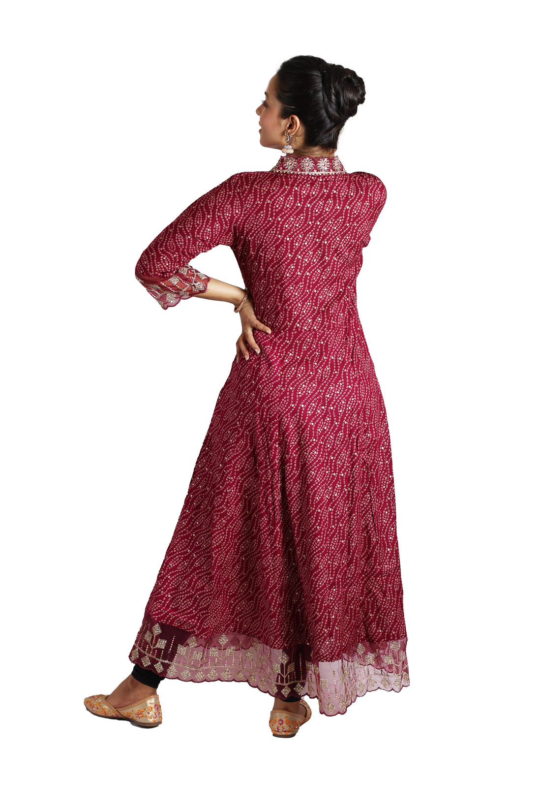Wine Rayon Anarkali Kurti
