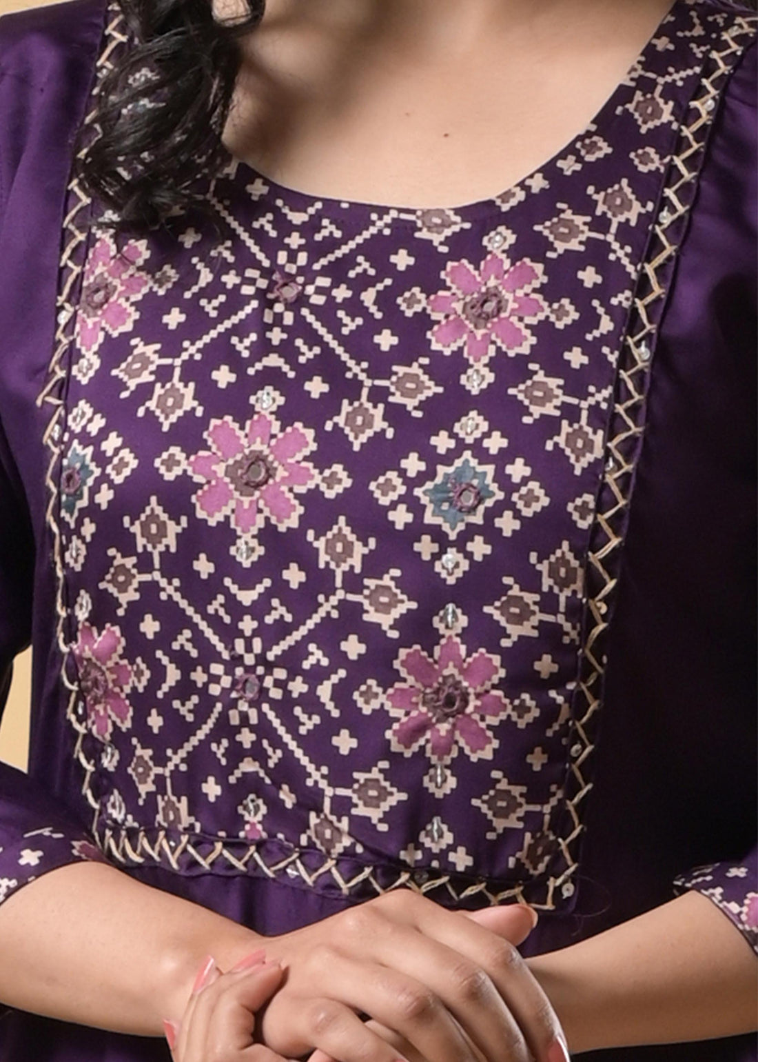 Rayon Purple Kurti