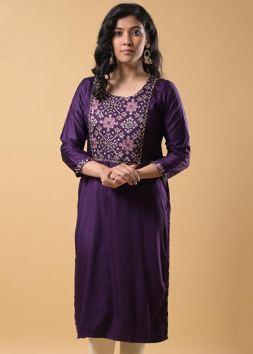 Rayon Purple Kurti