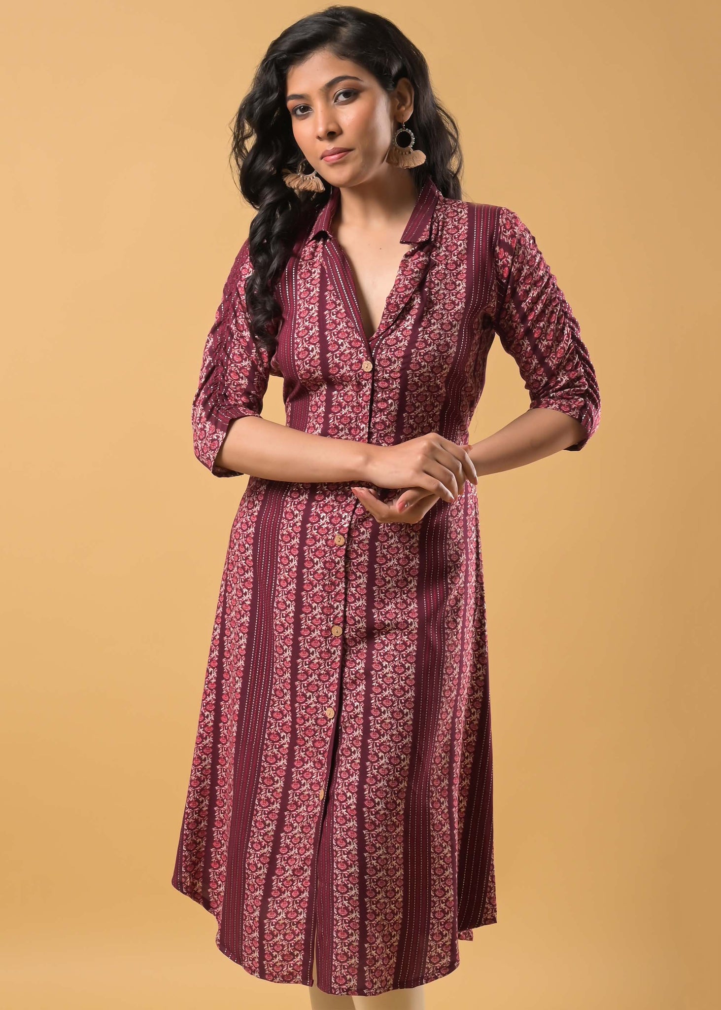 Rayon Mahroon Kurti