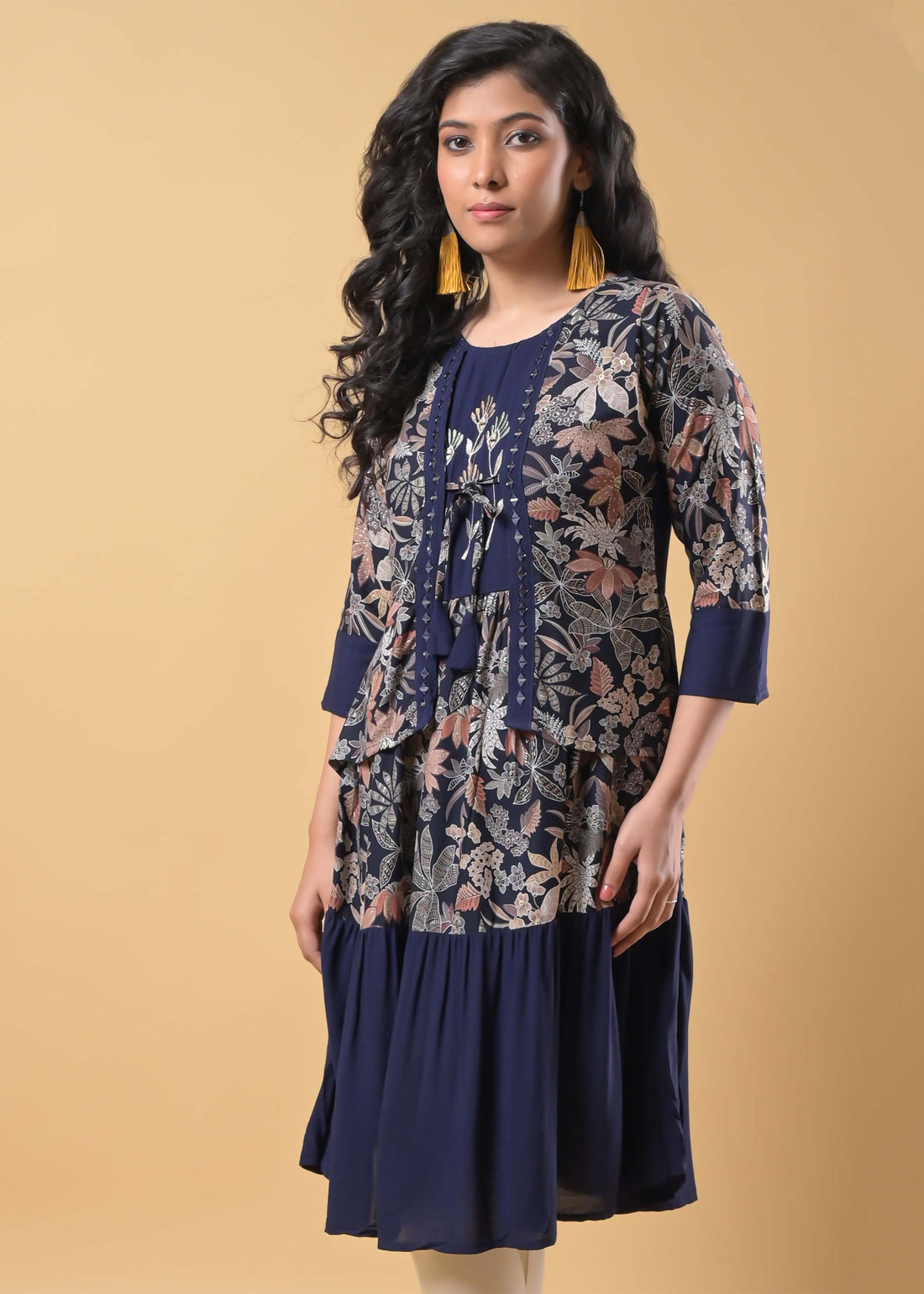 Dark Blue A-line Kurti