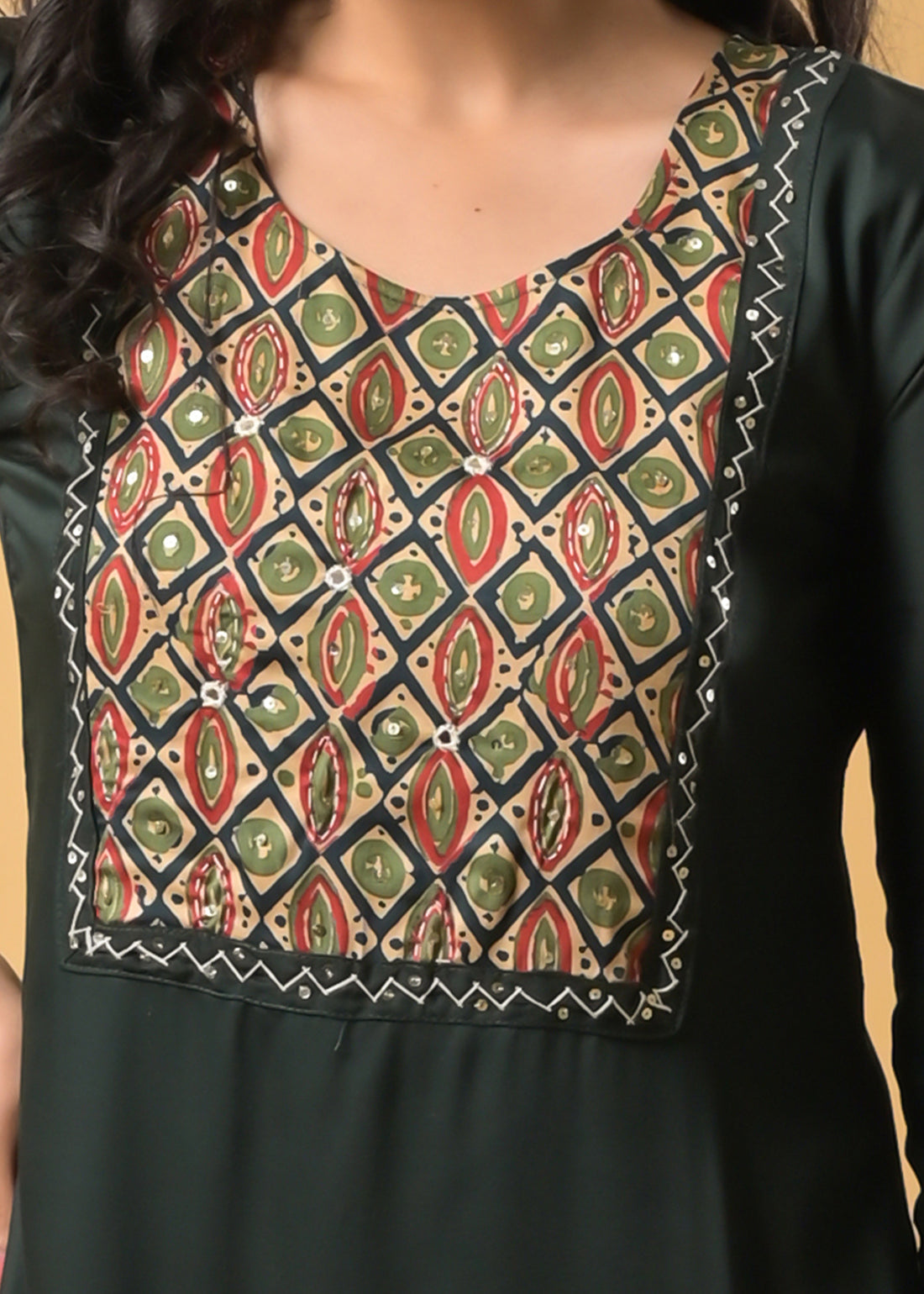 Rayon Dark Green Kurti