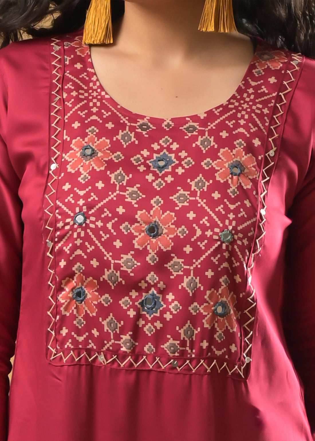 Rayon Magenta Kurti