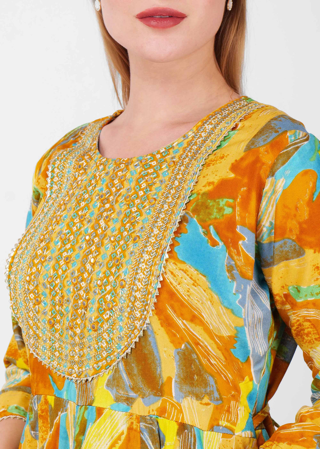 Cotton Yellow Kurta Set