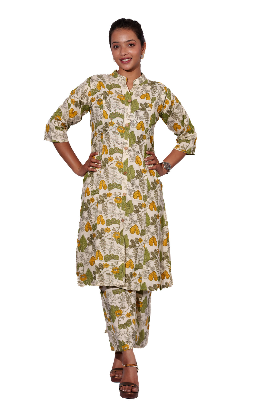 Lemon Yellow Kurti Plazzo Set