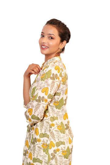 Lemon Yellow Kurti Plazzo Set