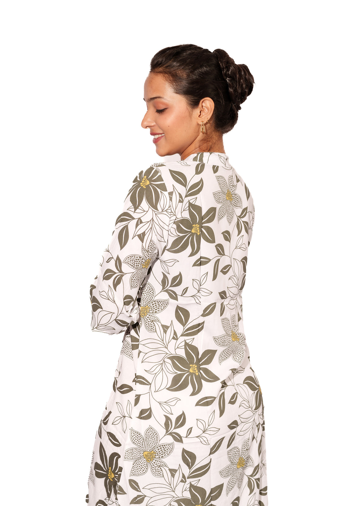 White & Green Rayon Kurti