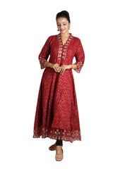 Red Rayon Anarkali Kurti