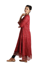 Red Rayon Anarkali Kurti