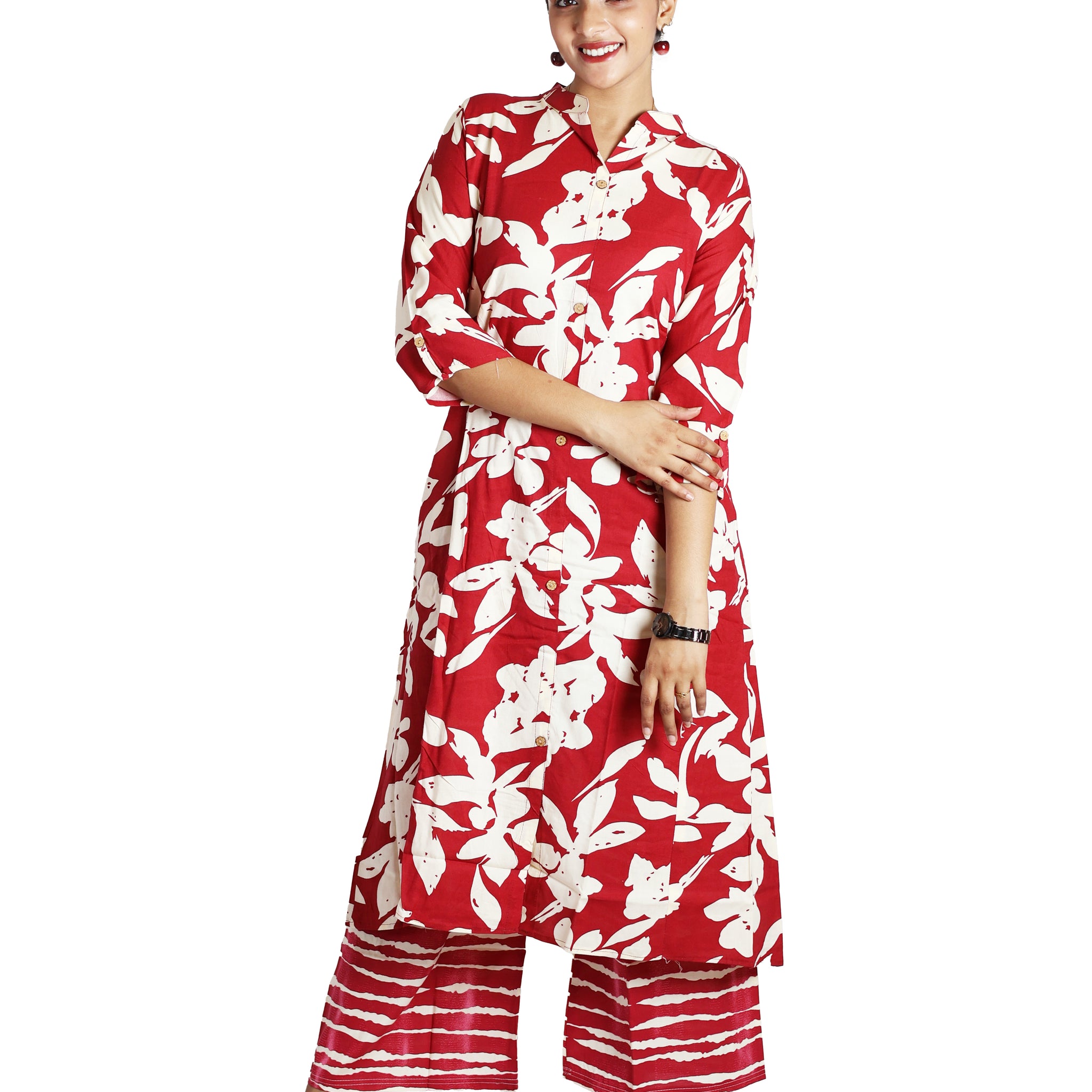 Mehroon  Rayon Kurta Plazzo Set