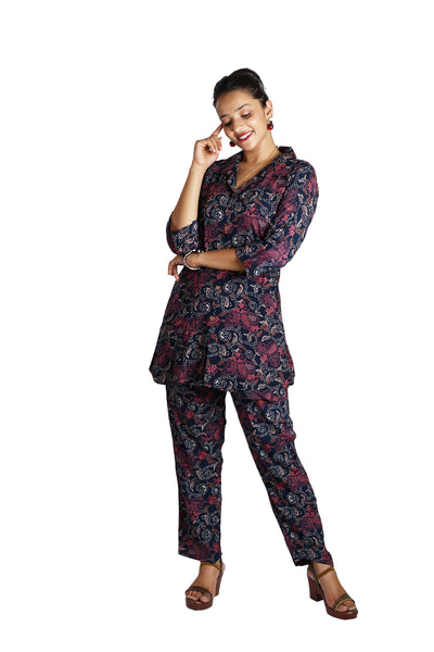 Dark Blue Wrikal Co-Ord Set