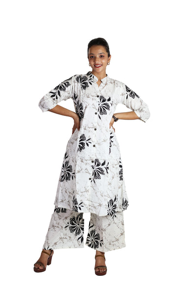 White Rayon Kurta Pant