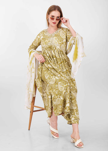 Light Yellow Kurta Set