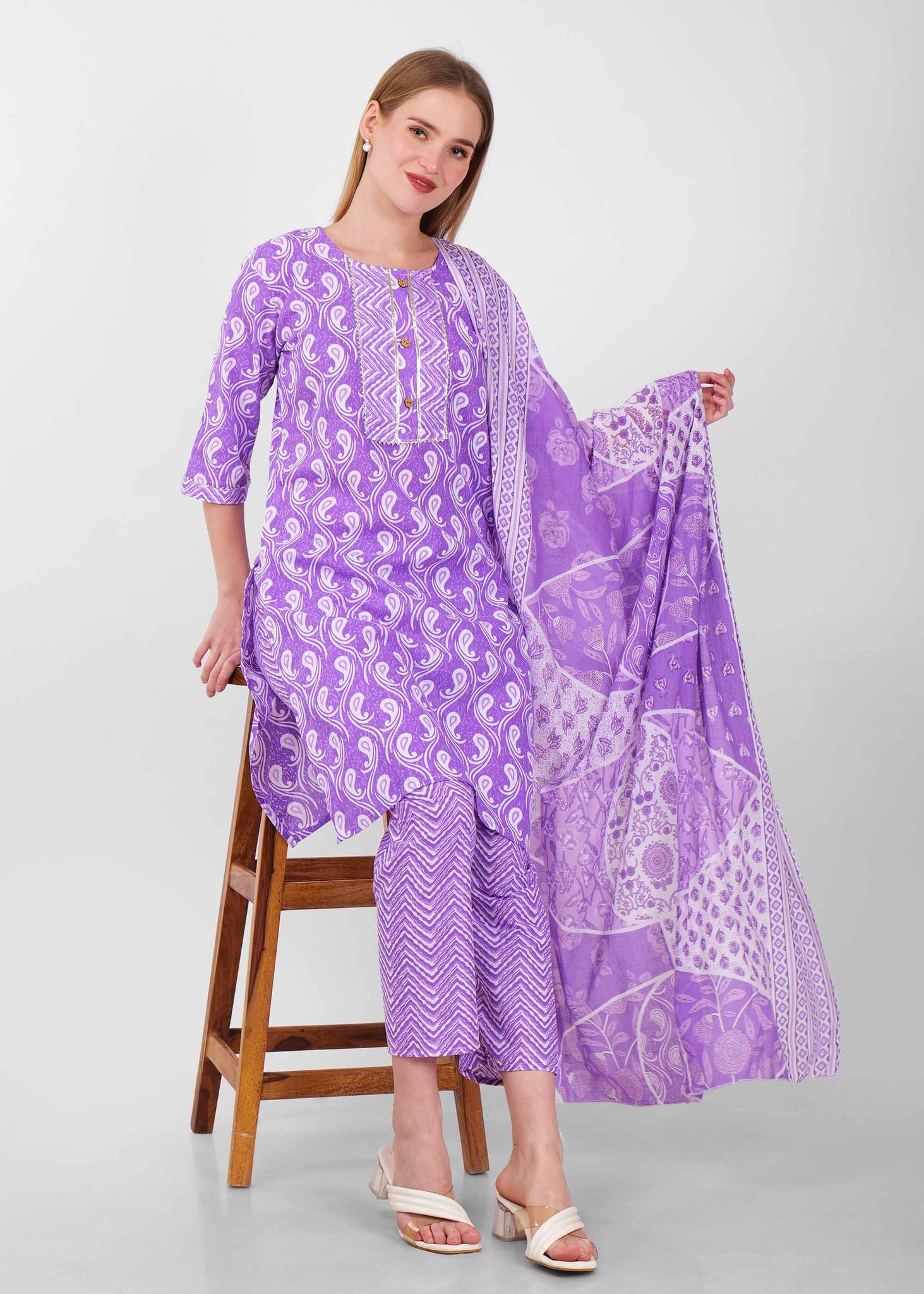 Purple Kurta Set