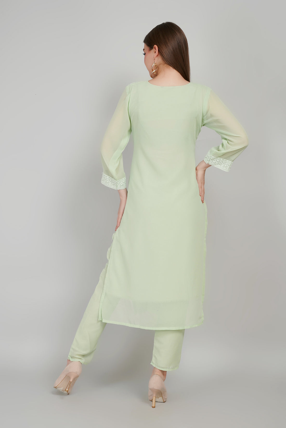 Pista Women’s Georgette Kurti Set with Dupatta