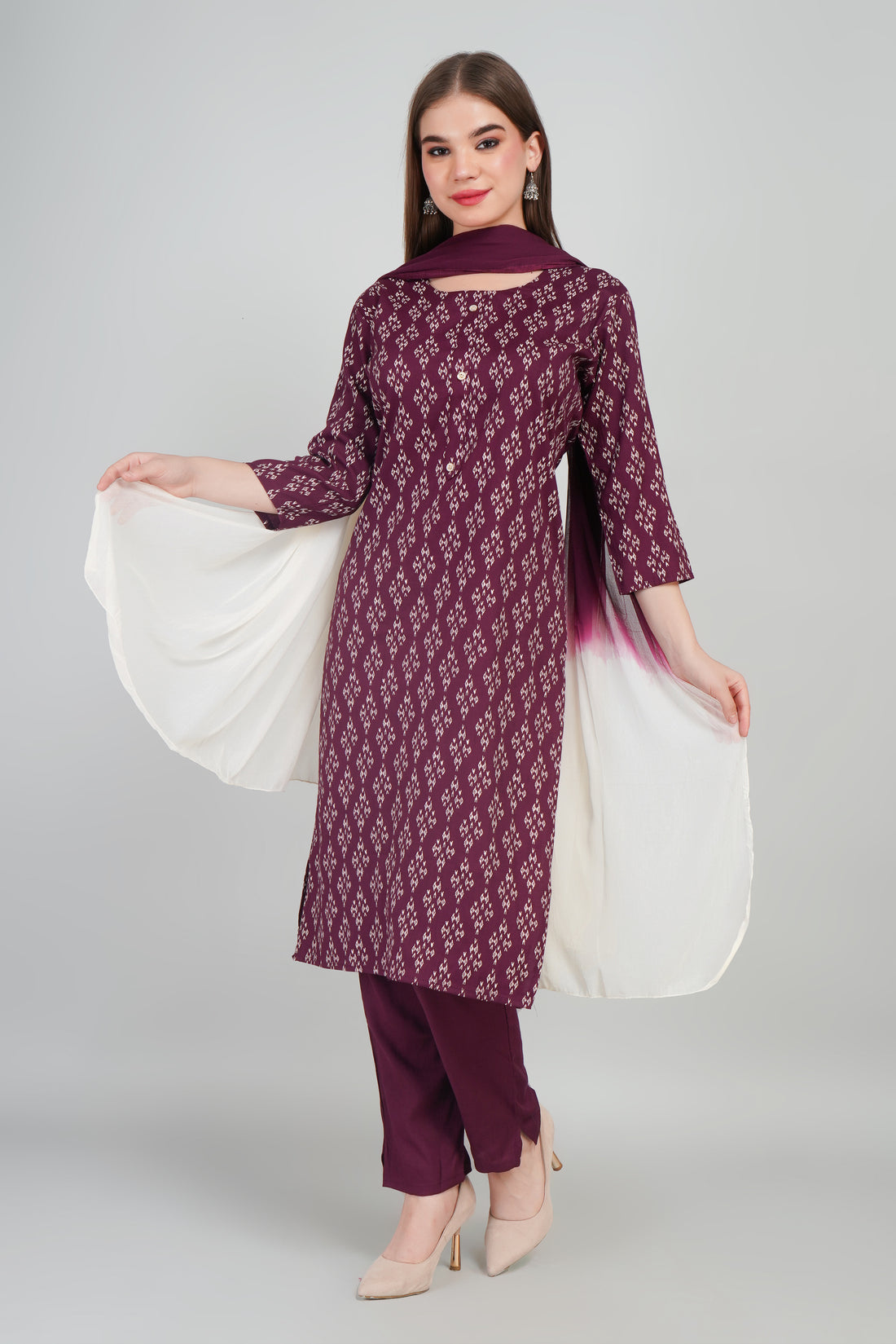 Women’s Rayon Kurti Set with Dupatta